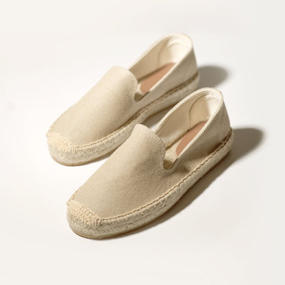 Platform Plain Espadrille - Beige