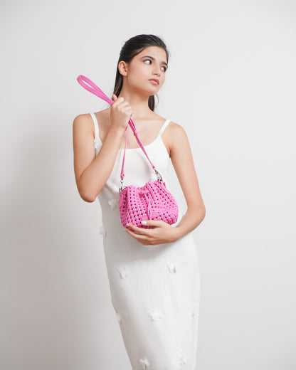 Petite Bucket Bag in Azalea Pink