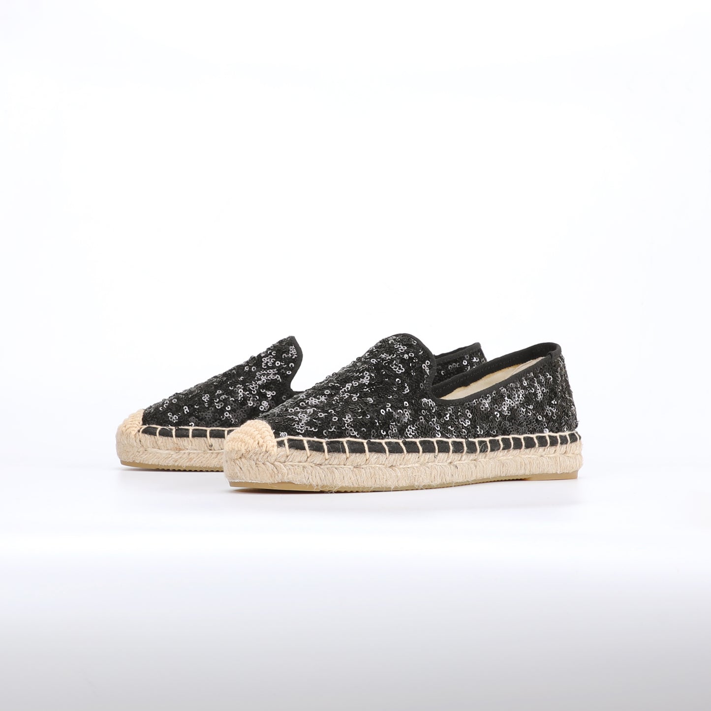 Black Sequin Espadrille