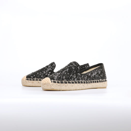 Black Sequin Espadrille