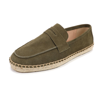 Women's Suede Loafers Espadrille in Forest (Preorder)