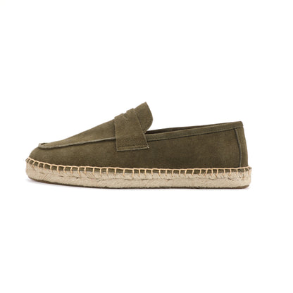 Women's Suede Loafers Espadrille in Forest (Preorder)
