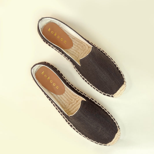 Platform Plain Espadrille - Black