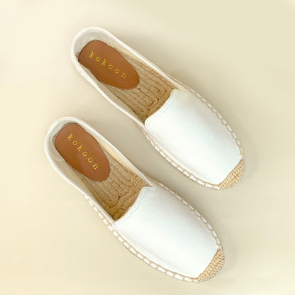 Platform Plain Espadrille - White