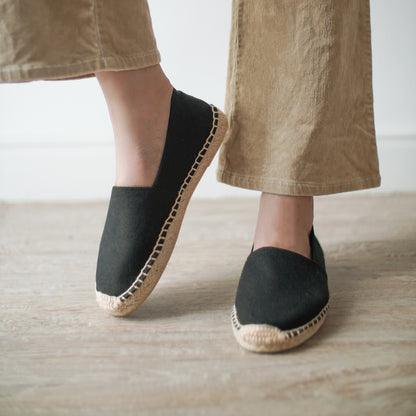 Plain Black Espadrille